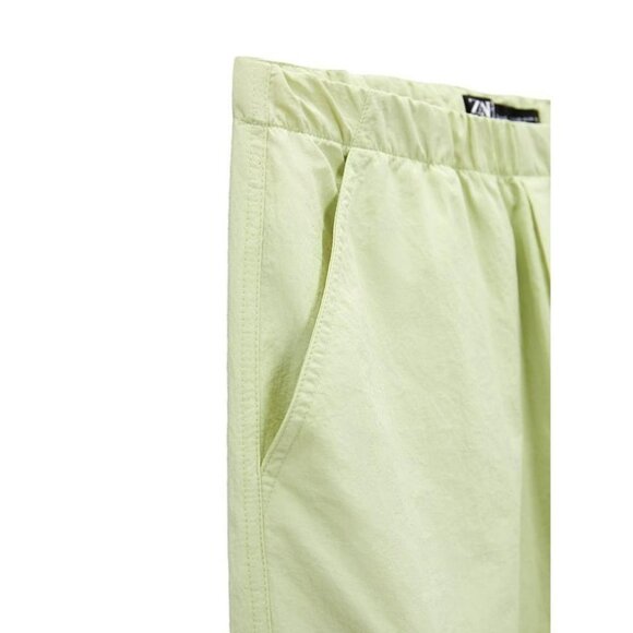 ZARA NYLON BLEND PARACHUTE TROUSERS Apple green SIZE s | 4391/406 - Picture 3 of 4
